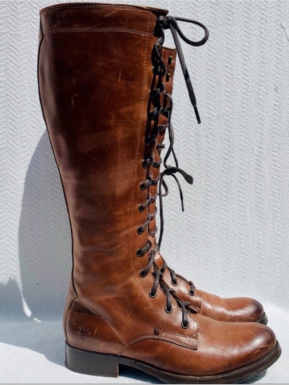 Frye 8 Tall Lace Up Melissa Combat Boots